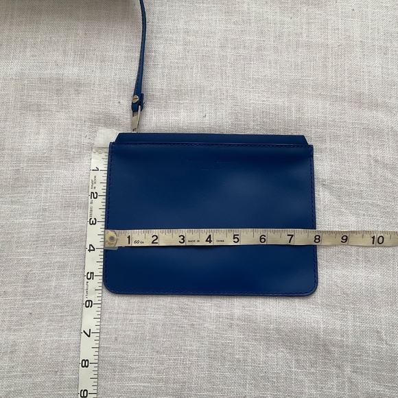 •NWT Proenza Schouler Raffia Leather Large Ruched Tote & Zip Pouch Cobalt/Silver - Picture 7 of 16